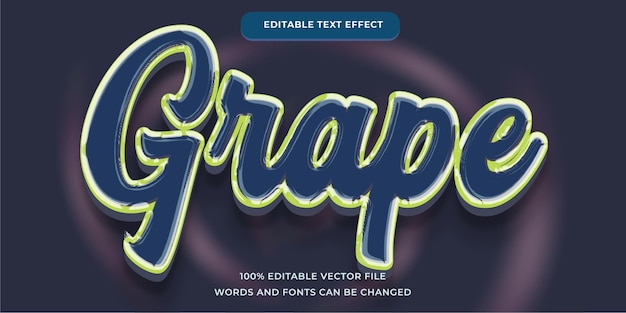 Grape text effect editable