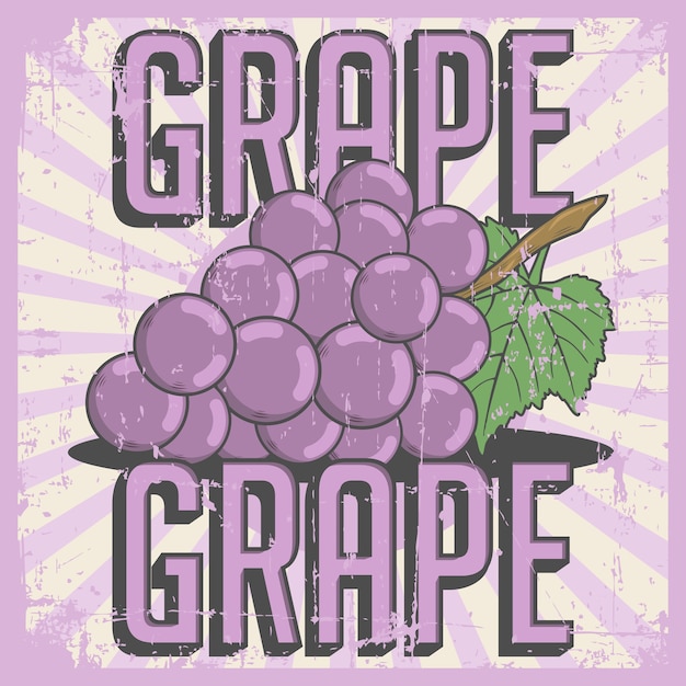 Grape Vintage Retro Signage Vector