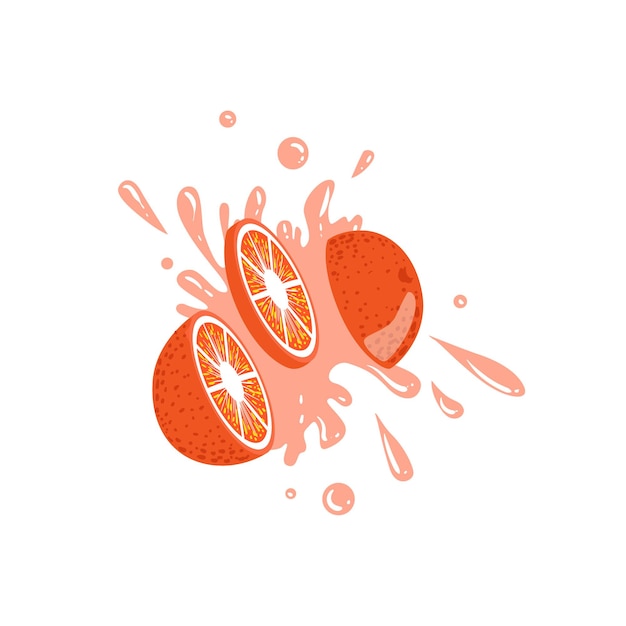 Grapefruit Cut In The Air Splashing The Juice