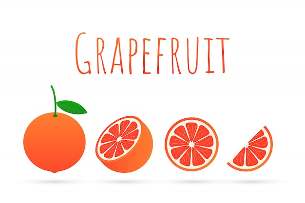 Grapefruit. A whole grapefruit and a cut. 