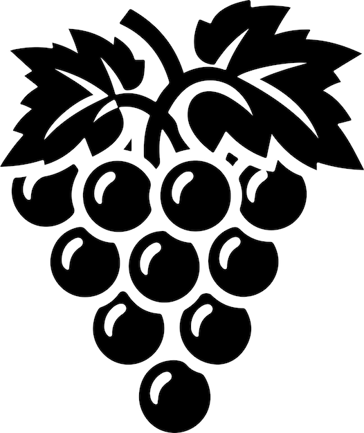 Grapes icon simple minimal vector black color silhouette