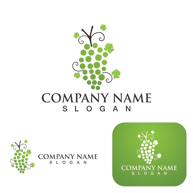 Grapes logo template vector icon illustration design