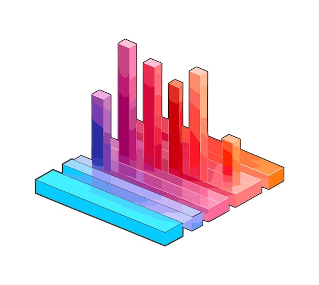 Graph bar chart icon vector