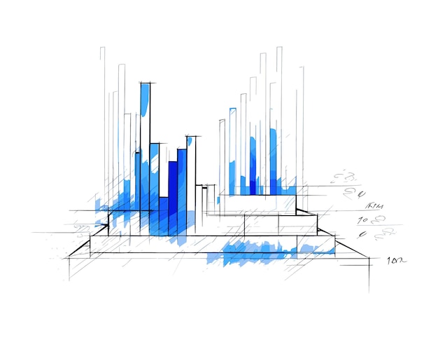 Graph bar chart icon vector