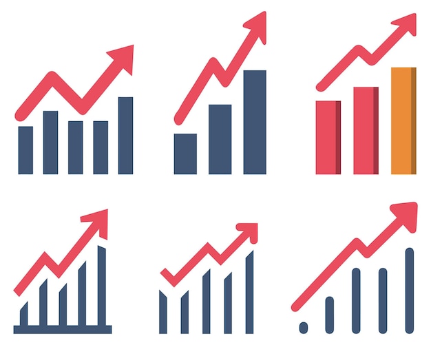 Vector graph chart economic icon money business increase design