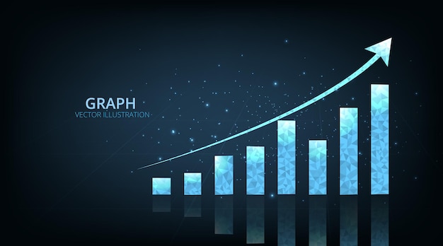 Graph design on dark blue background