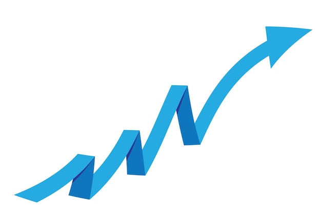 Vector graph with increase report diagram with rise and gain progress vector