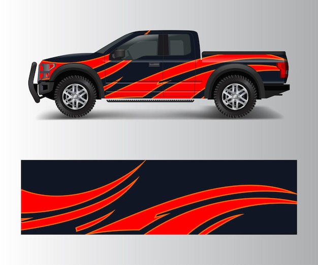 Graphic abstract grunge stripe designs for Truck decal cargo van and car wrap vector