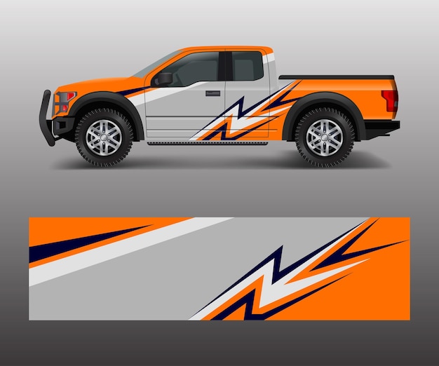 Graphic abstract stripe designs for Truck decal cargo van and car wrap vector