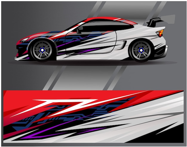 Graphic abstract stripe racing background designs for vehicle rally race adventure and car racing