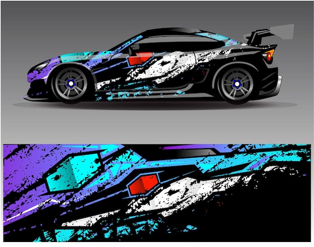 Graphic abstract stripe racing background kit designs for wrap vehicle race car rally adventure