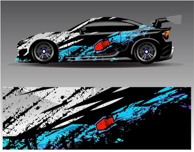 Graphic abstract stripe racing background kit designs for wrap vehicle race car rally adventure