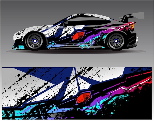 Graphic abstract stripe racing background kit designs for wrap vehicle race car rally adventure