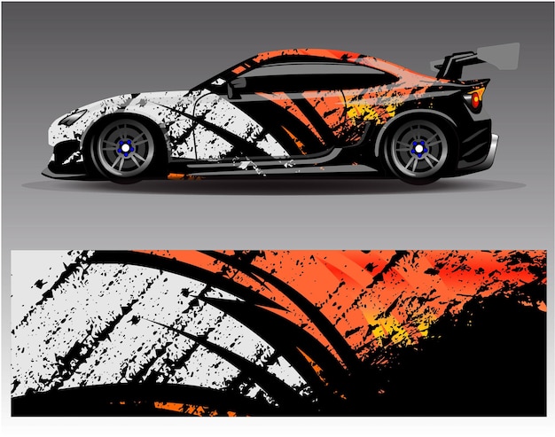 Graphic abstract stripe racing background kit designs for wrap vehicle race car rally adventure