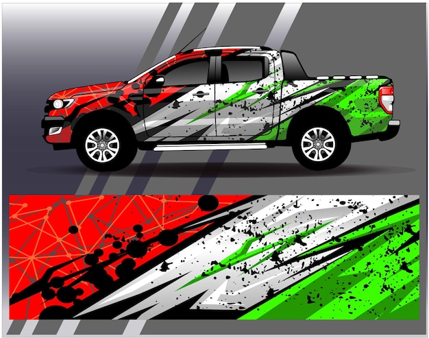 Graphic abstract stripe racing background kit designs for wrap vehicle race car rally adventure