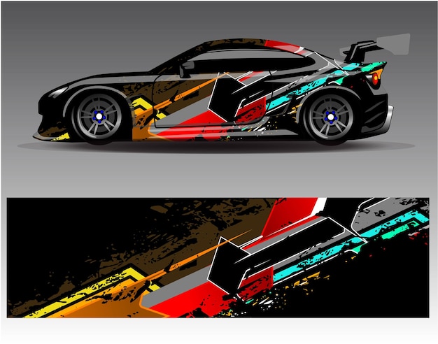 Graphic abstract stripe racing background kit designs for wrap vehicle race car rally adventure