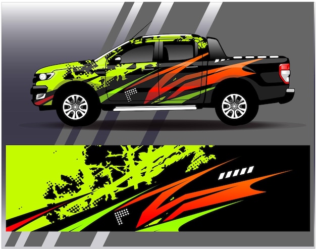 Graphic abstract stripe racing background kit designs for wrap vehicle race car rally adventure