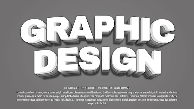   Graphic design 3d editable text effect