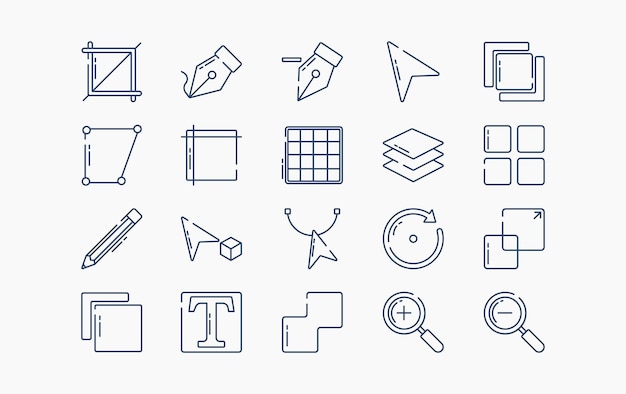 Graphic design and design tools icon vector