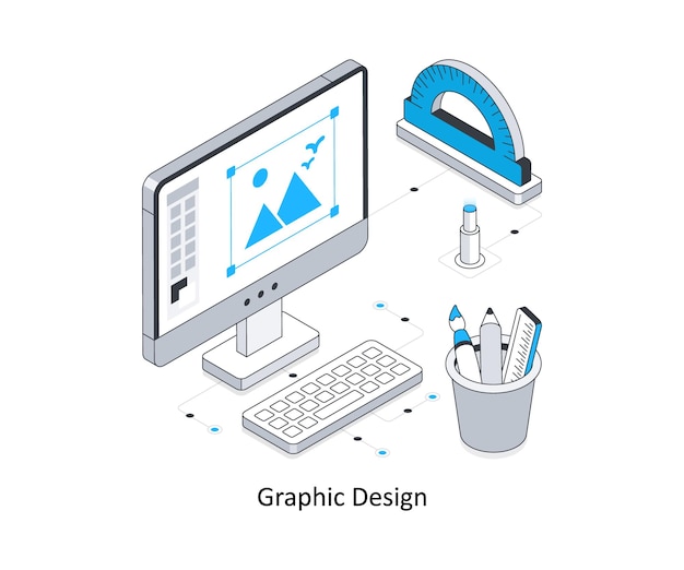 Graphic Design isometric stock illustration Eps 10 File