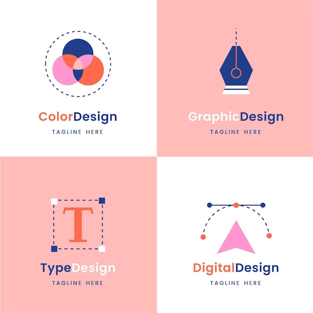 Vector graphic designer logo collection