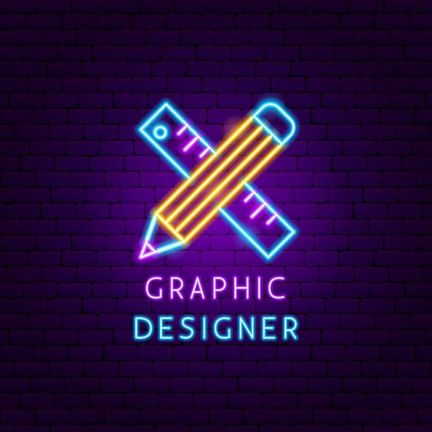 Graphic Designer Neon Label