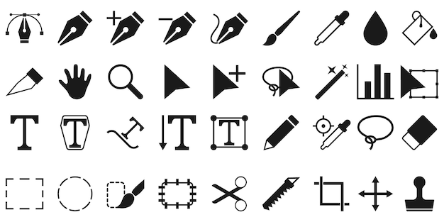 Vector graphic designer tools vector icon pack