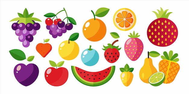 a graphic of fruits including strawberries strawberries and oranges