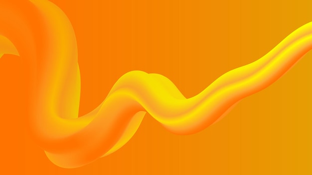 Vector a graphic illustration of a yellow wave with orange and orange lines