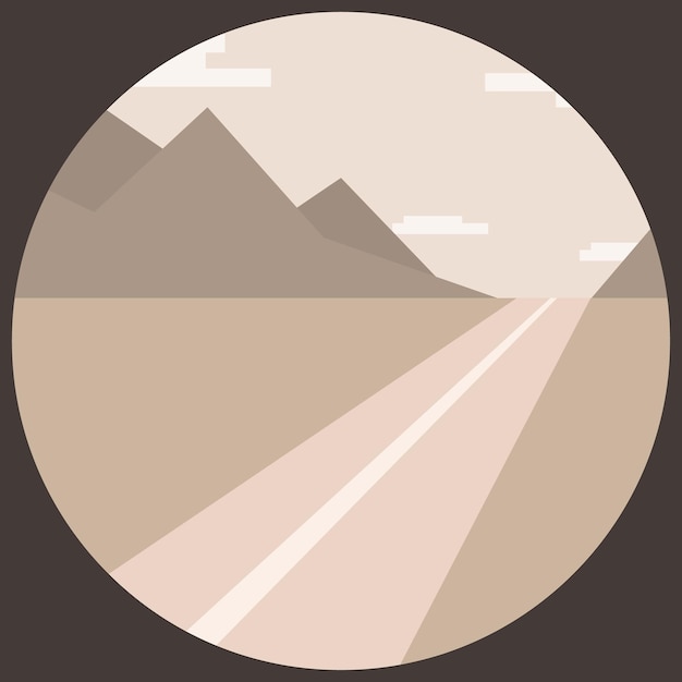 Graphic landscape Vector illustration of graphic landscape Landscape in minimalism