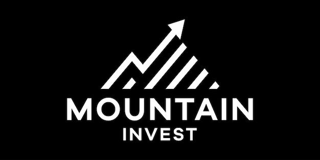 Graphic mountain logo design financial arrow icon vector illustration