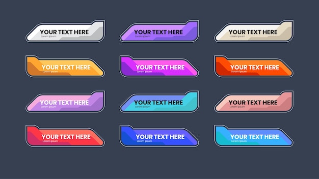 Graphic set of Broadcast News Lower Thirds Banner for Television Video and Media Channel Modern