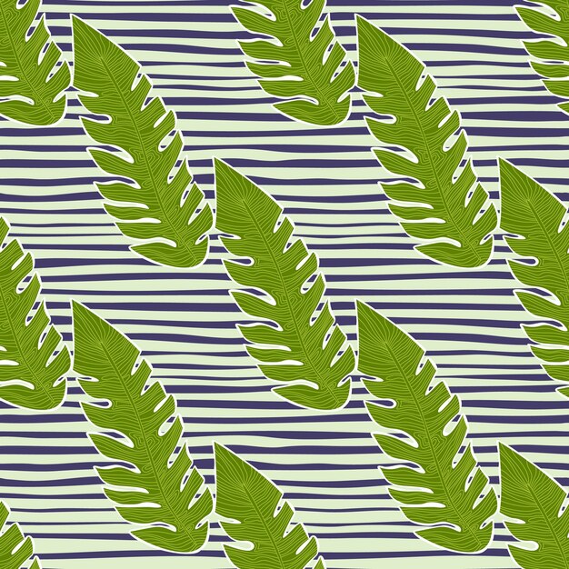 Graphic tropical pattern palm leaves seamless floral background