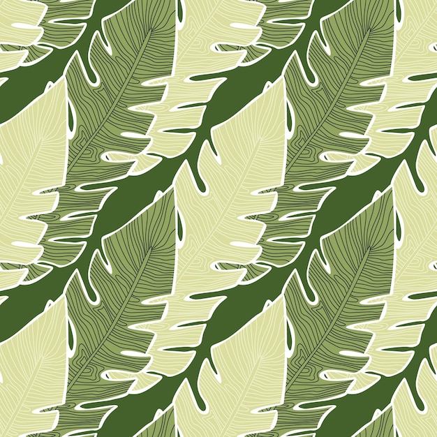 Graphic tropical pattern palm leaves seamless floral background