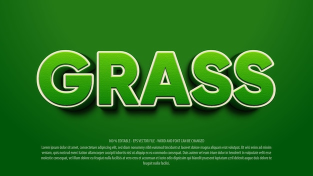 Grass 3d bold editable text effect