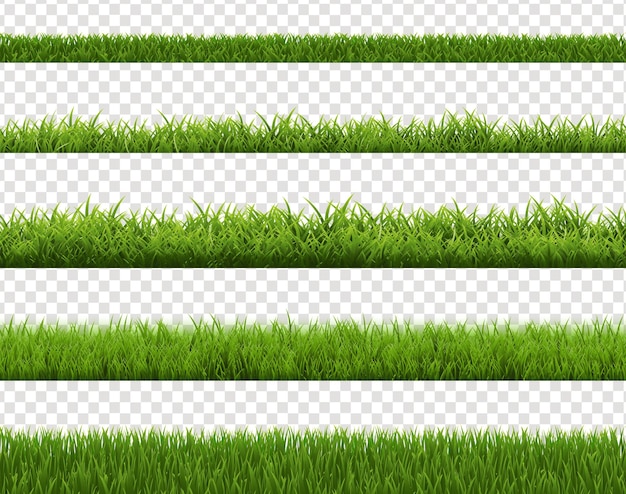 Grass Border Set With Isolated Transparent Background