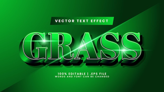 Grass editable 3d text effect with green and fresh text style