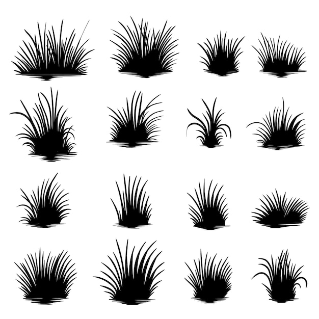 Grass elements set collection vector illustration