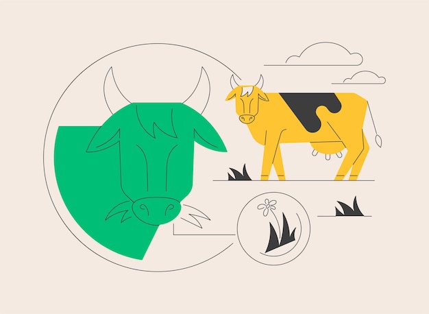 Vector grass fed beef abstract concept vector illustration