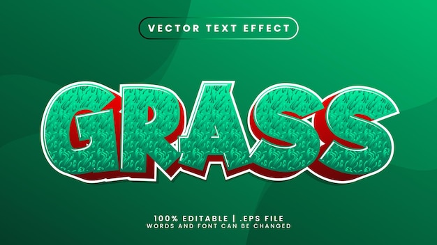 Grass green text effect editable nature and plant text style