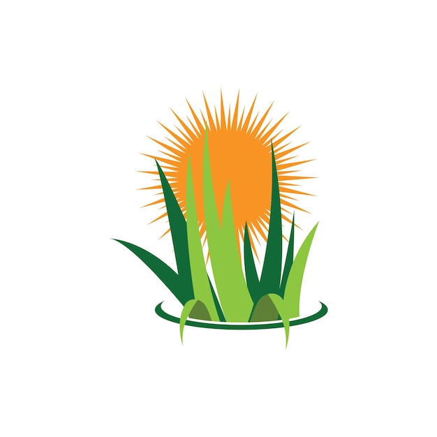 Grass logo vector template