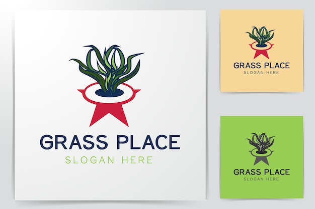 Grass and pot logo design inspiration