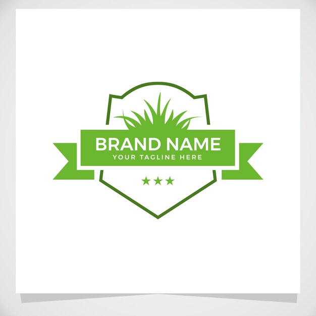 Grass remover lawn logo design template