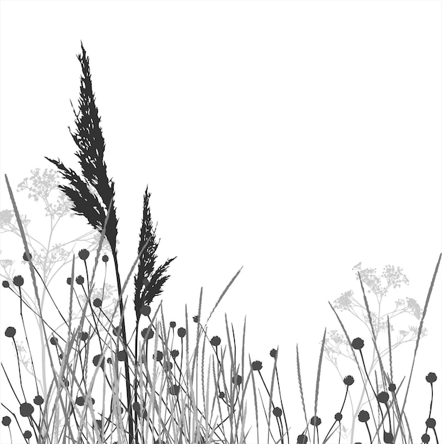 Grass silhouettes vector elements are separated