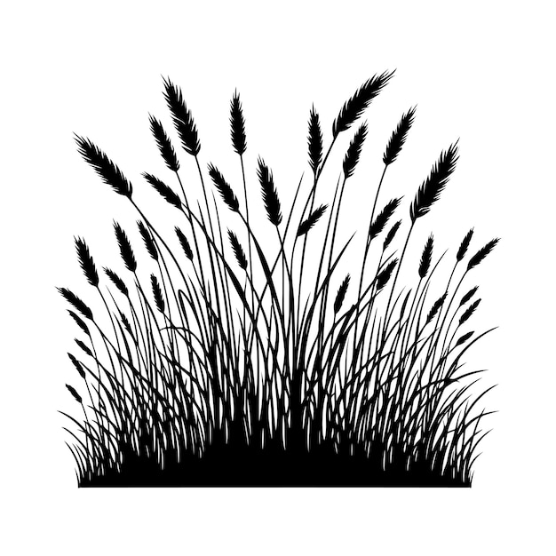 Vector grasses silhouette vector art