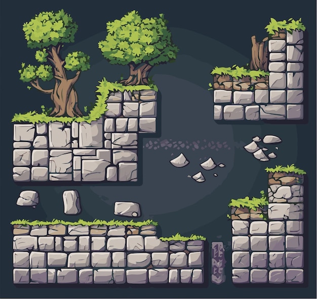 Grassland Platformer Game Assets 2D Nature Environment