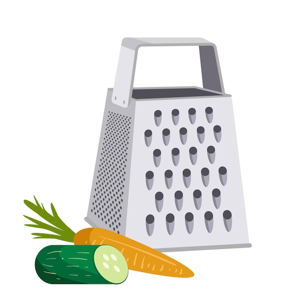 Vector grater for vegetables metal gratervector illustration