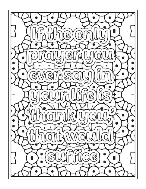 Gratitude Quotes Coloring Book Page for Adult