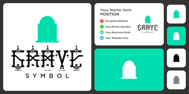 Grave logo design with business card template.