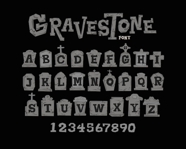 Gravestone Font Rough Geometric Style Lettering